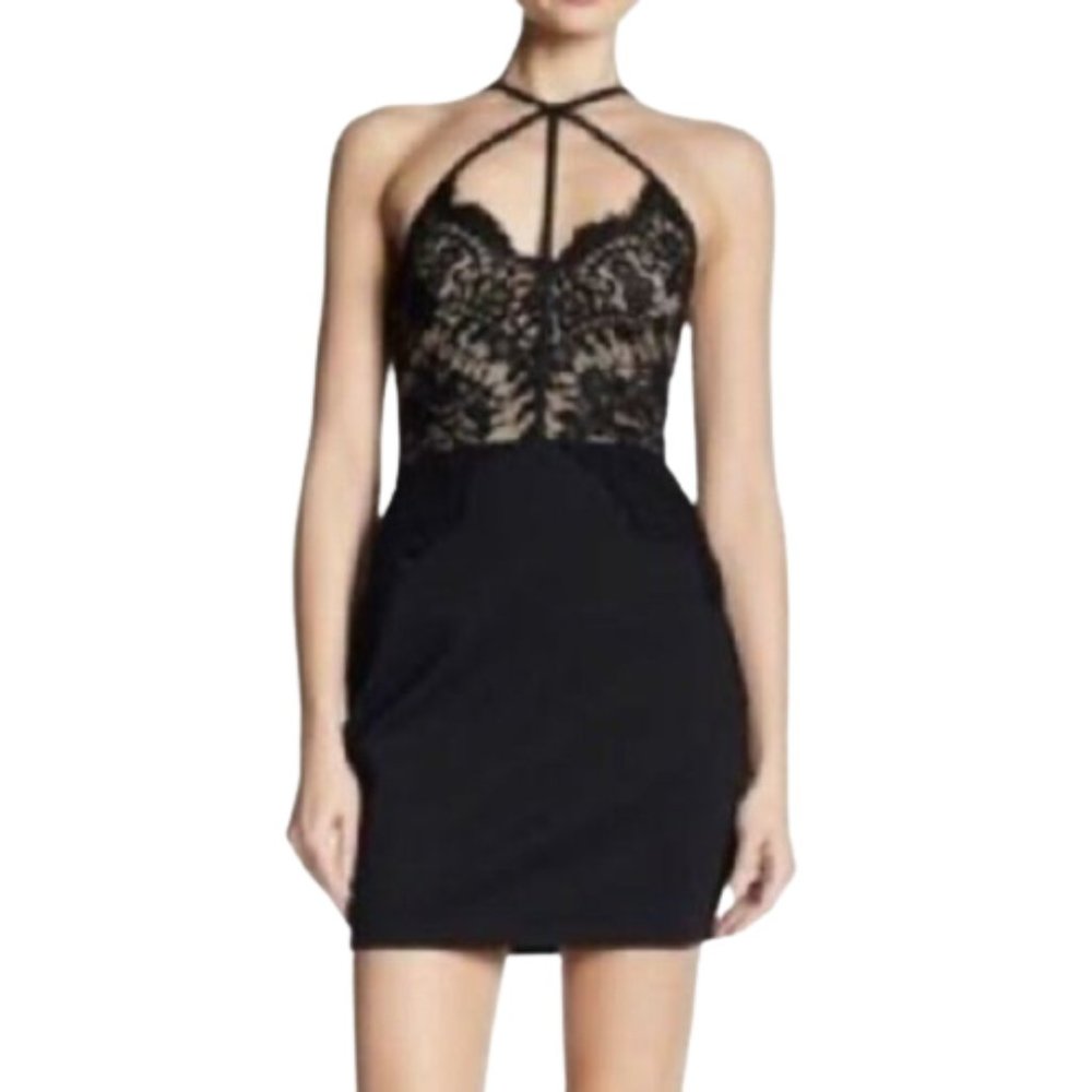 The Room By Ark & Co Pink Strappy Lace Bodycon Dress S - Picture 2 of 11